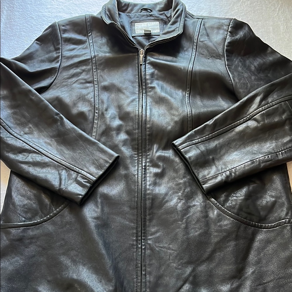 Worthington Black Trench Coat with Classic Design